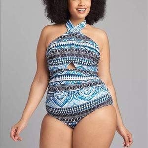 Tie-neck Cutout No-Wire Swim one Piece (B3)